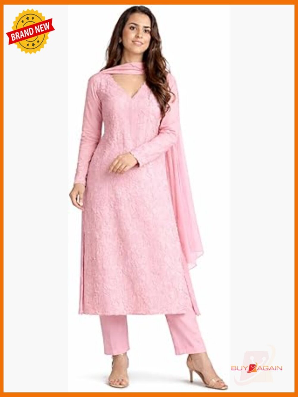 Georgette Embroidered Kurta Palazzo Set with Dupatta 3-Piece